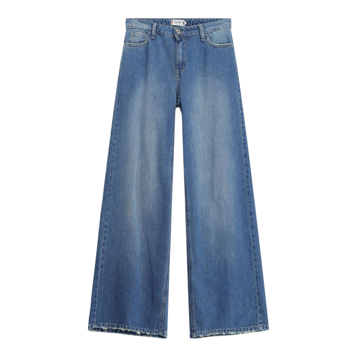 Jeans palazzo gamba dritta délavé