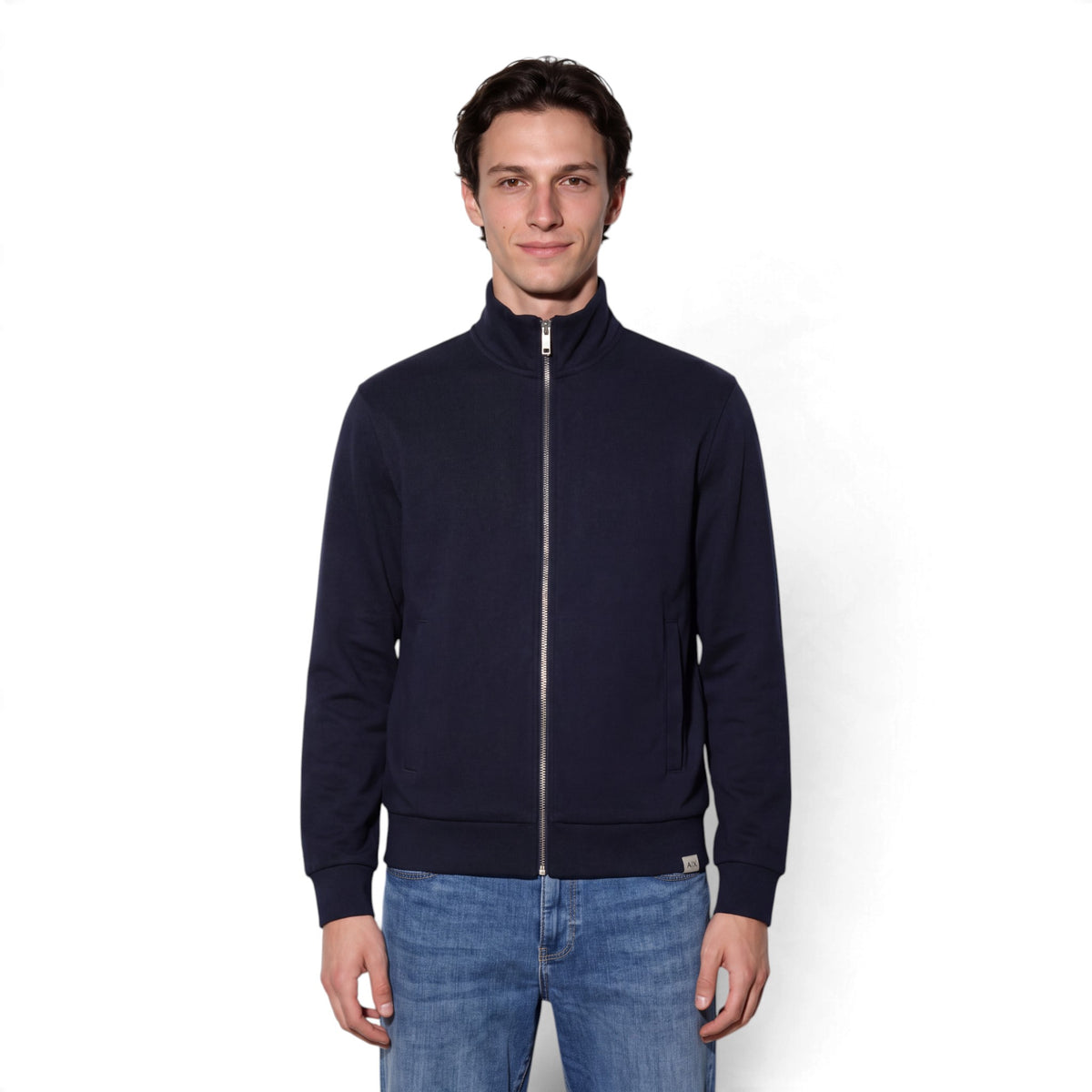 FELPA IN LANA E COTONE CON ZIP