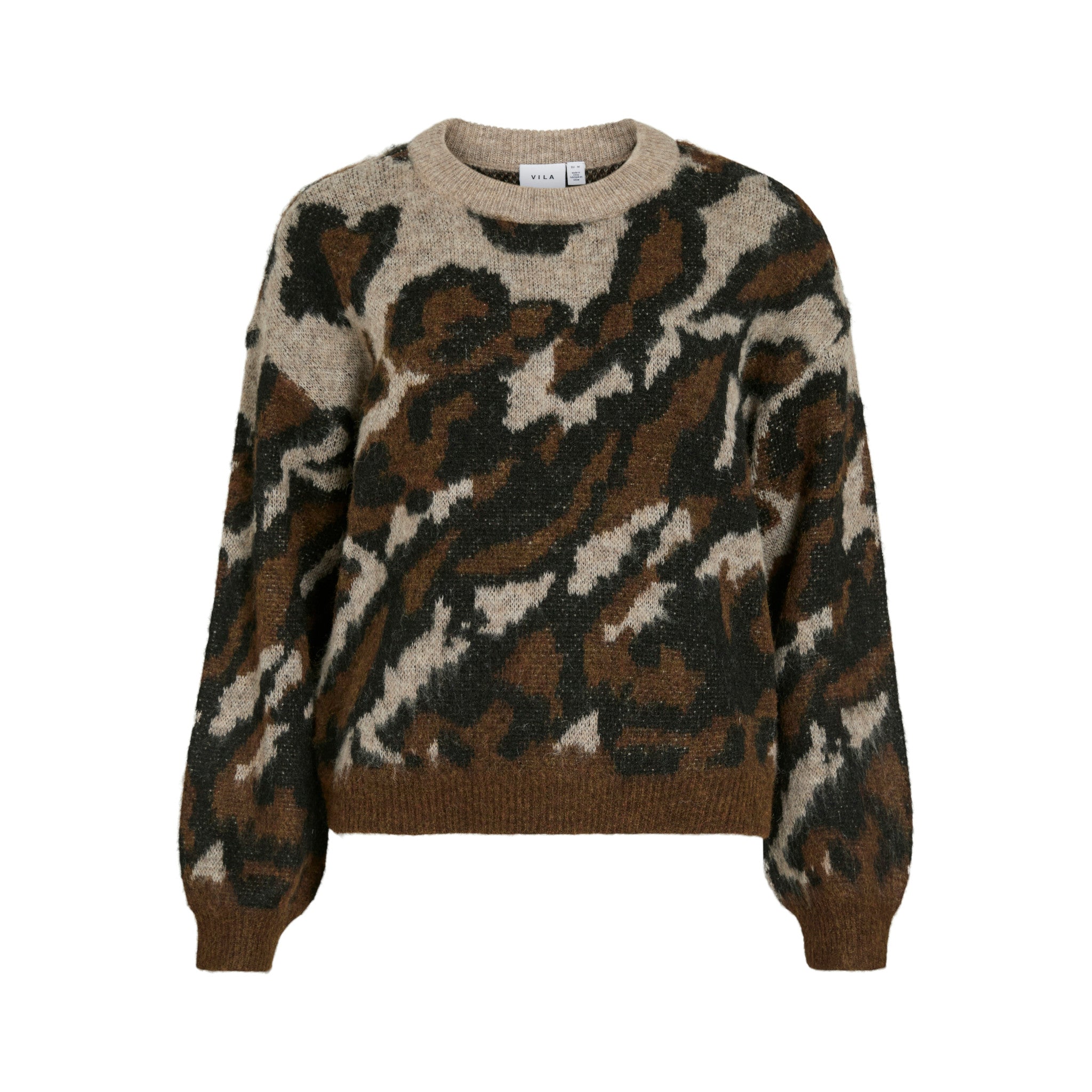 VILOMA O-NECK JACQUARD KNIT TOP