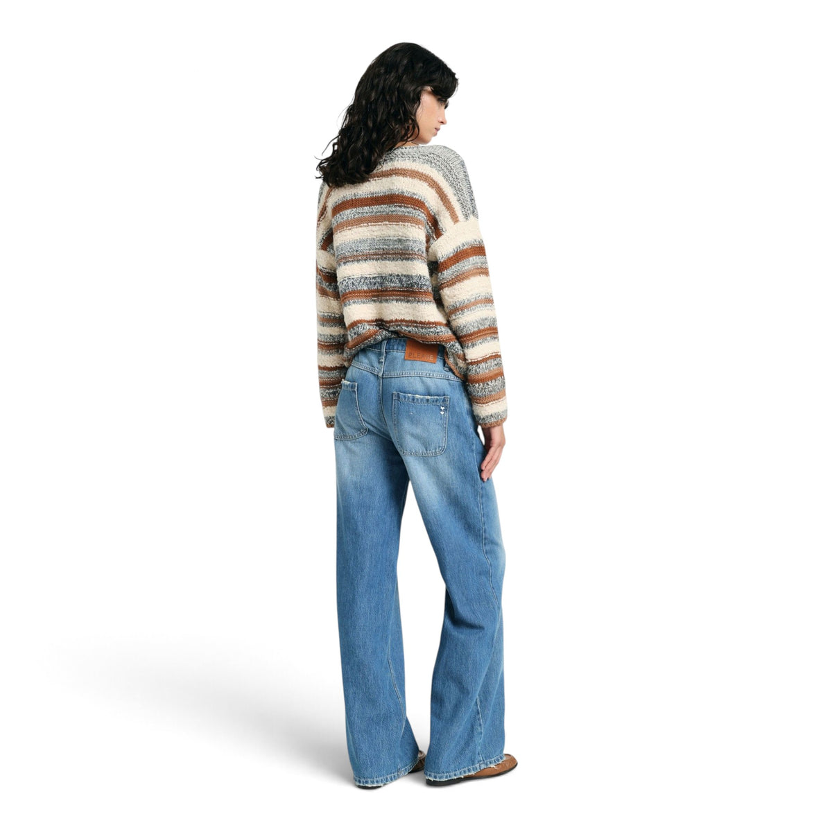Jeans palazzo gamba dritta délavé