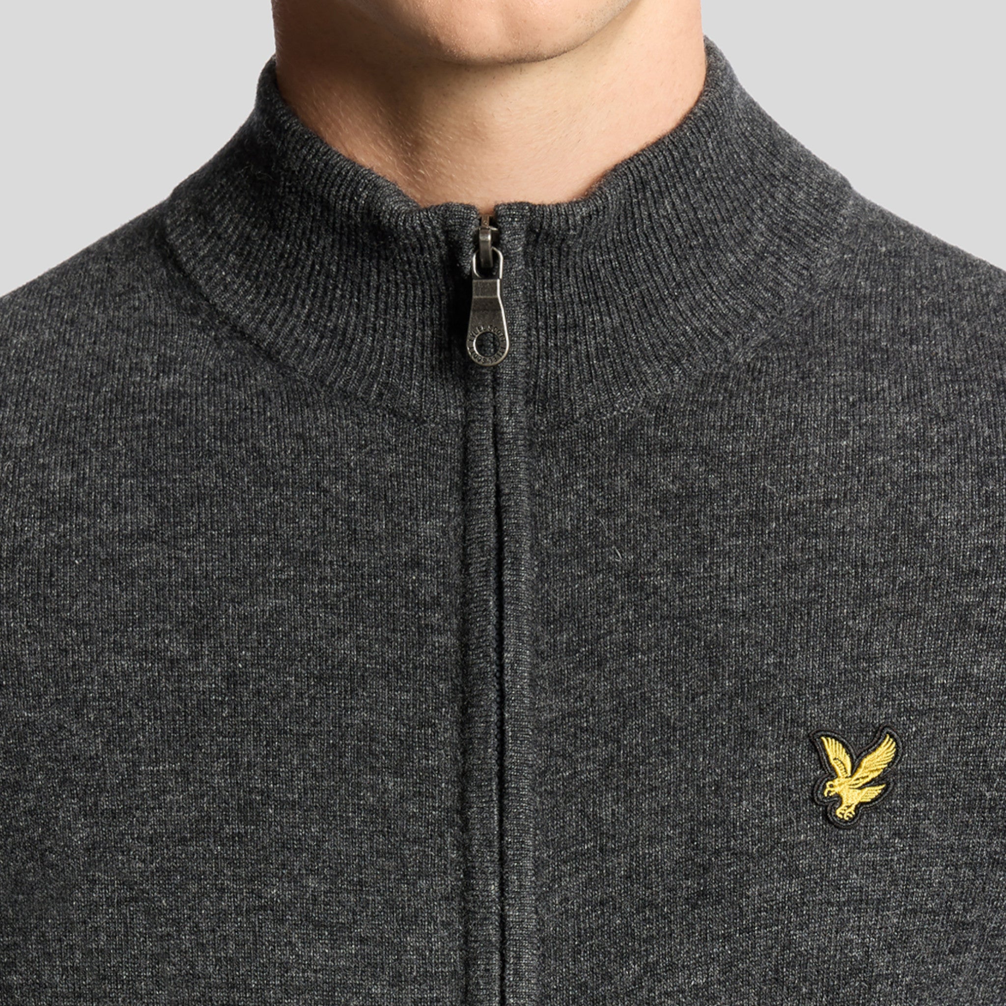 LAMBSWOOL BLEND ZIP THROUGH CARDIGAN