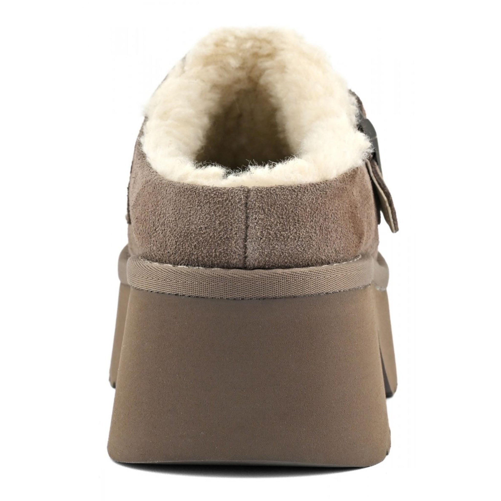 SABOT IN PELLE SCAMOSCIATA CON SUOLA PLATEAU