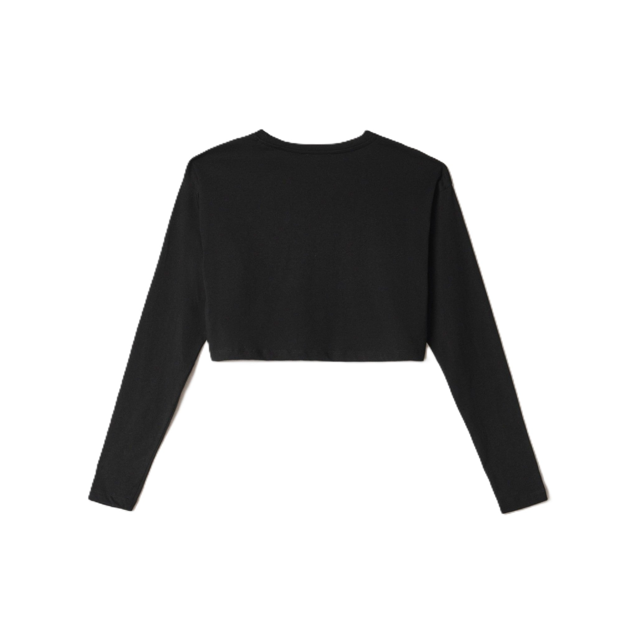 CROP TOP BASICO IN JERSEY A MANICA LUNGA