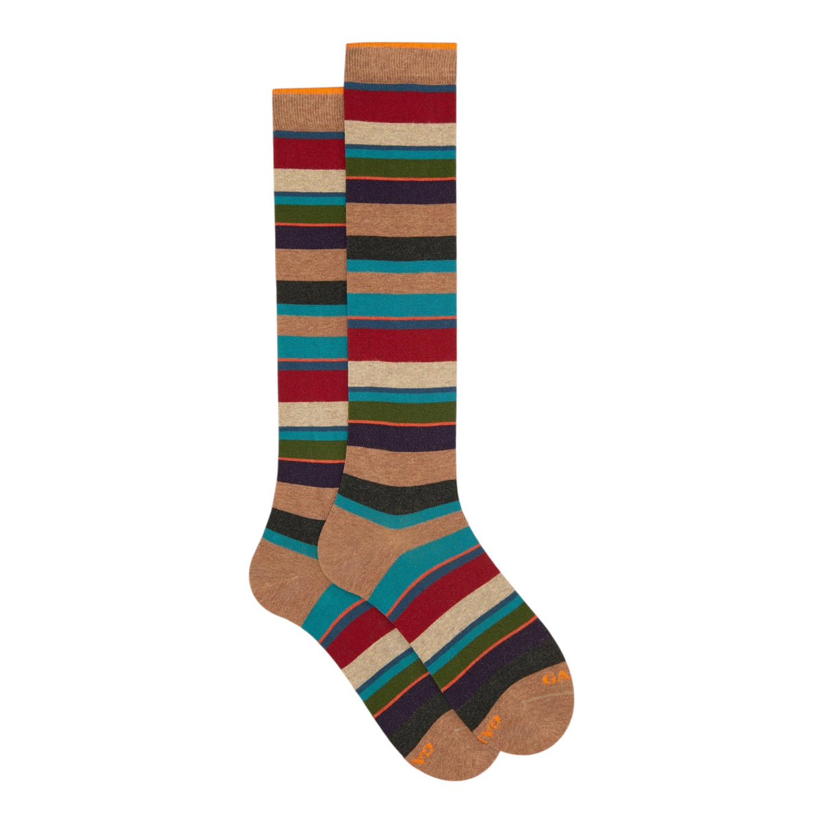 CALZE LUNGHE COTONE CALDO RIGHE MULTICOLOR