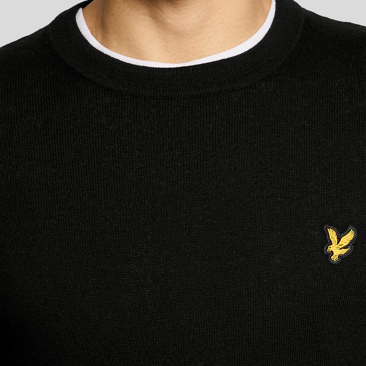 MAGLIONE GIROCOLLO IN COTONE E LANA MERINO