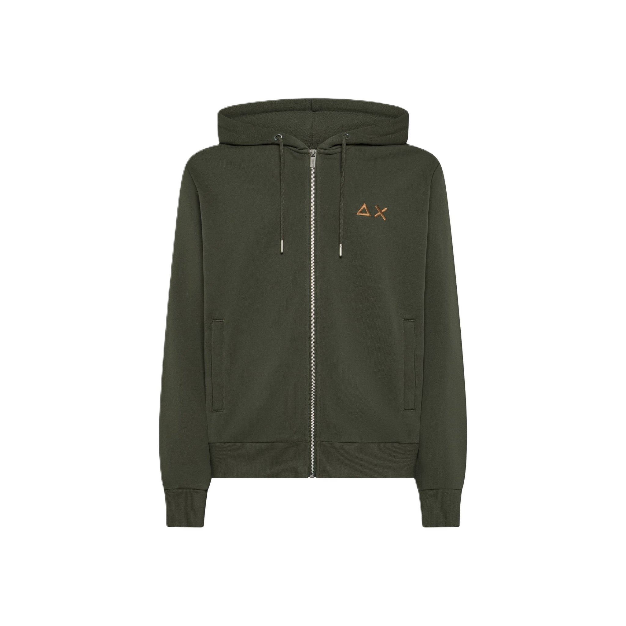 FELPA IN COTONE CON ZIP E CAPPUCCIO