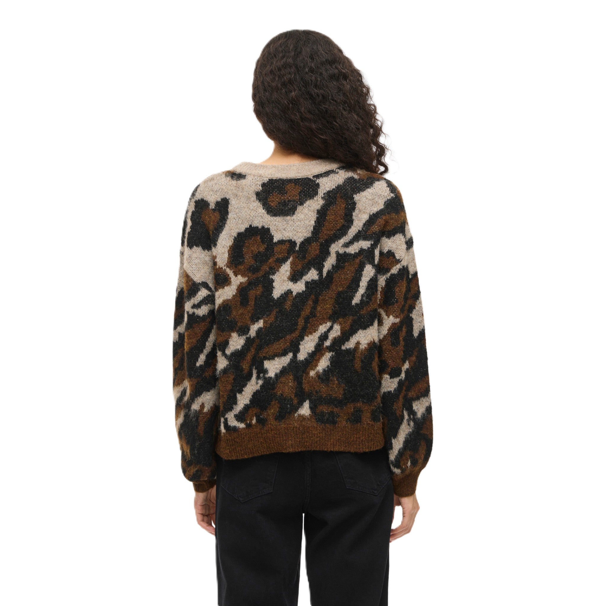 VILOMA O-NECK JACQUARD KNIT TOP