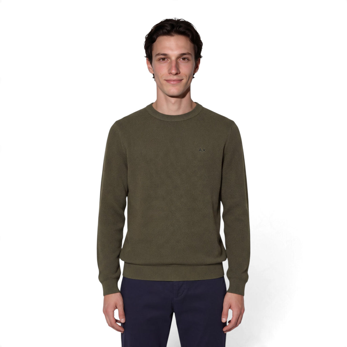 MAGLIA GIROCOLLO IN LANA E COTONE