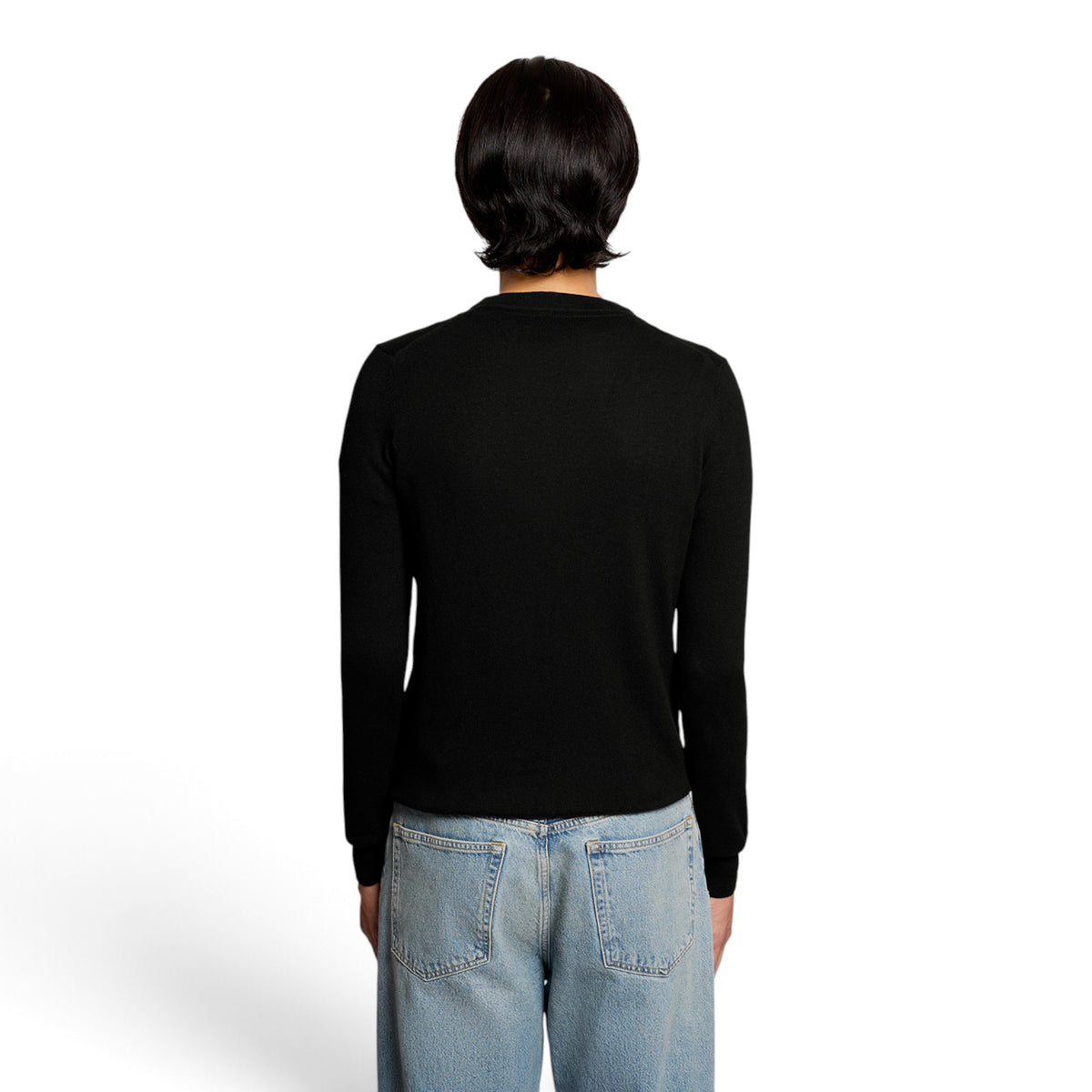 MAGLIONE GIROCOLLO IN COTONE E LANA MERINO
