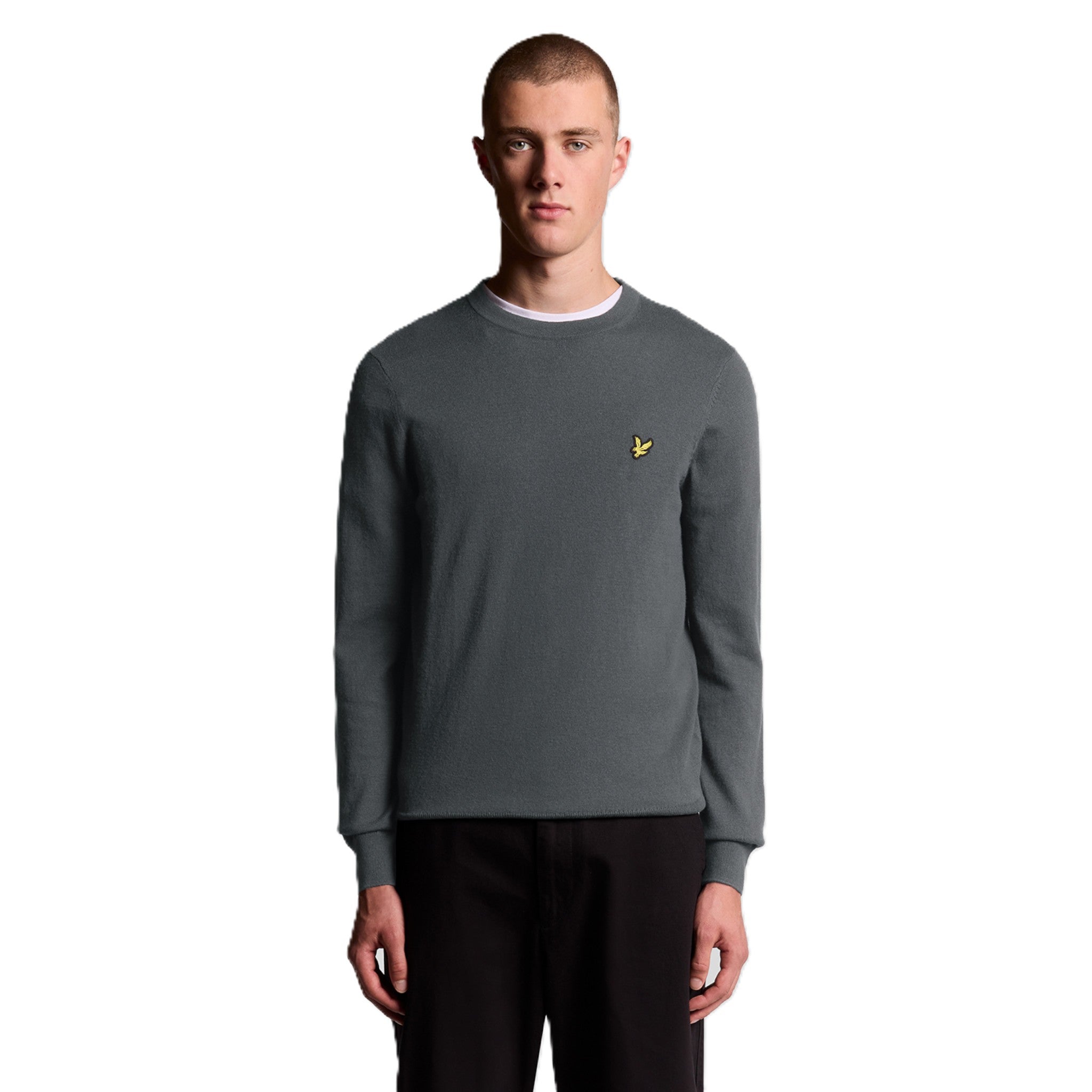 COTTON MERINO CREW NECK JUMPER