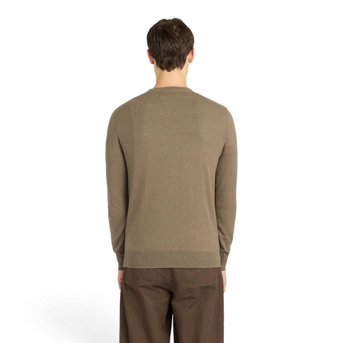 MAGLIONE GIROCOLLO IN COTONE E LANA MERINO