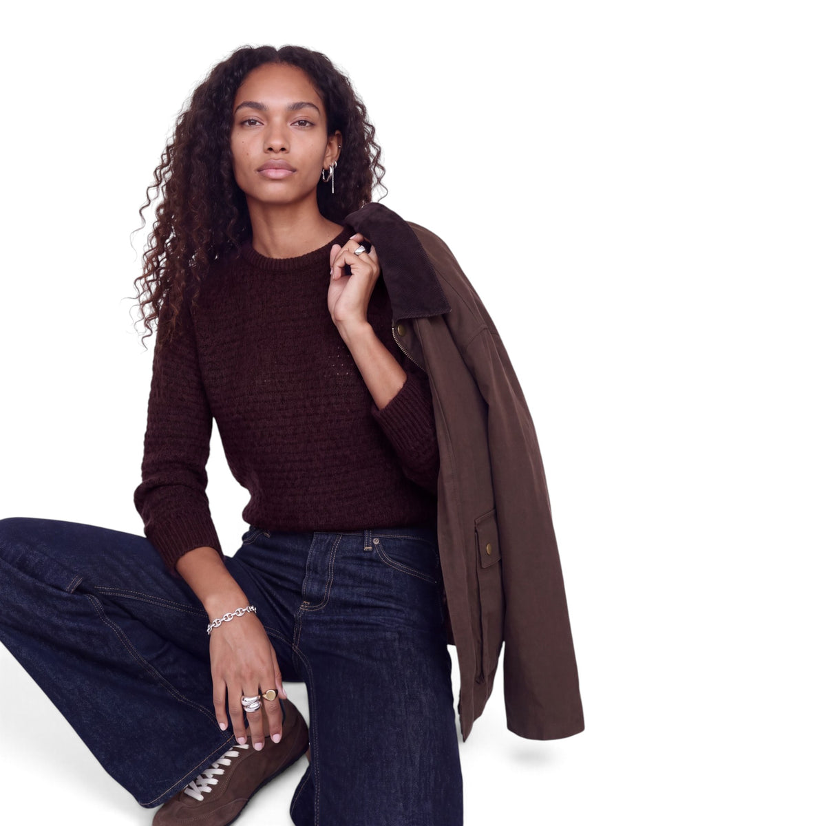 MILLY STRUCTURE CREW NECK KNIT
