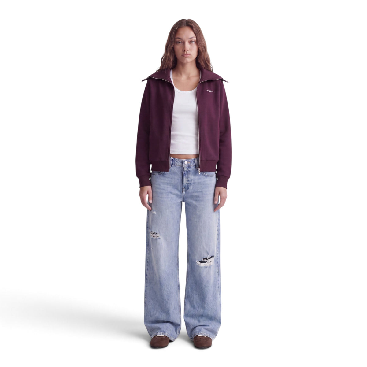 STUDIO VESTERBRO FLAT KNIT ZIP SWEATER