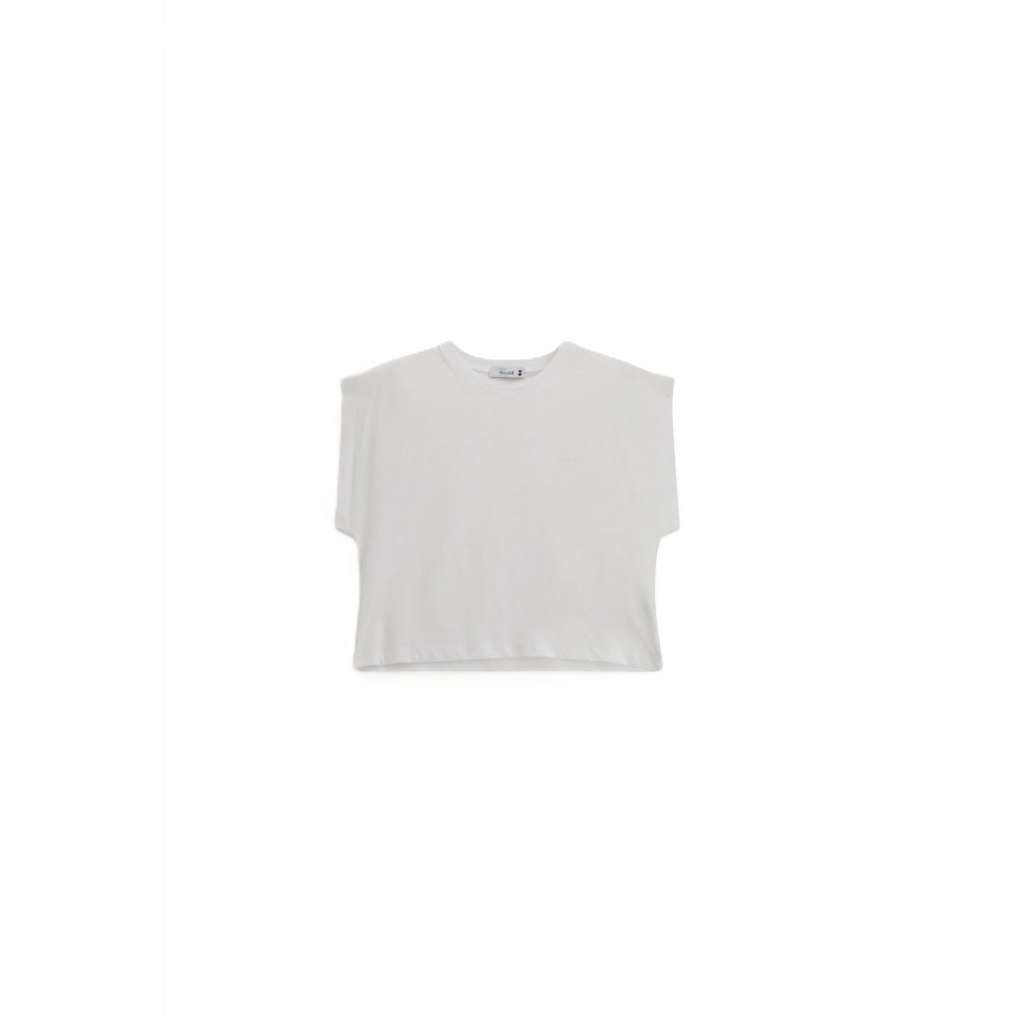 TOP CROPPED SENZA MANICHE CON SCOLLO