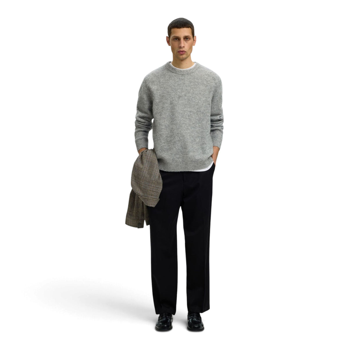 RAI KNIT WAFFLE CREW NECK
