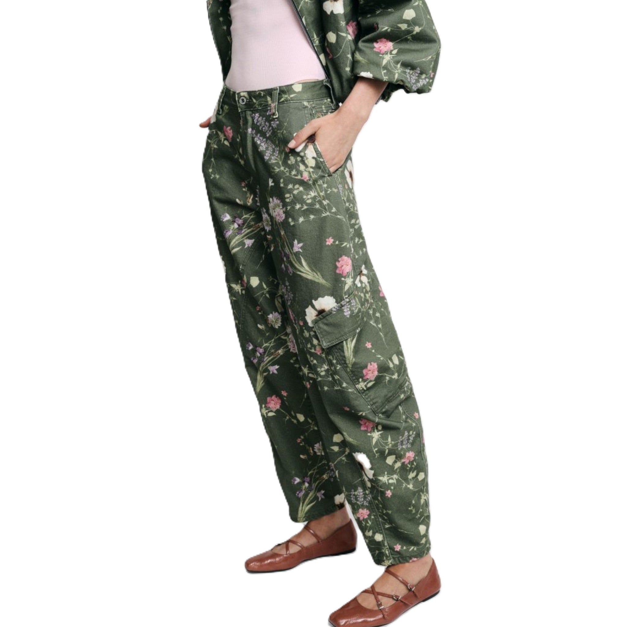 PANTALONE CARGO STAMPA FLOREALE