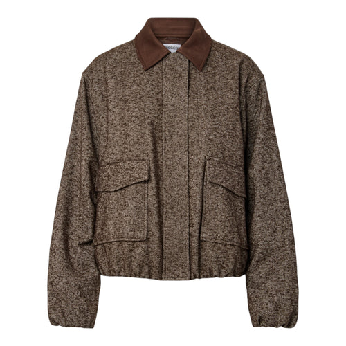 ALBERTE HERRINGBONE BOMBER JACKET