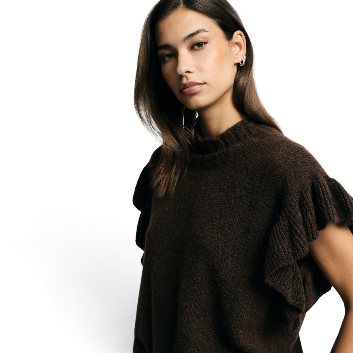 MAGLIONE SMANICATO CON  MANICHE VOLANT