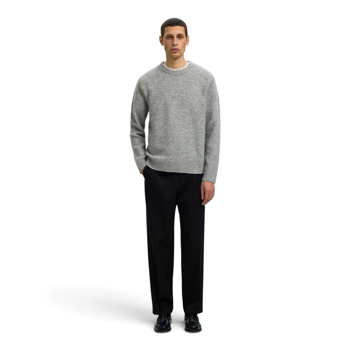 RAI KNIT WAFFLE CREW NECK