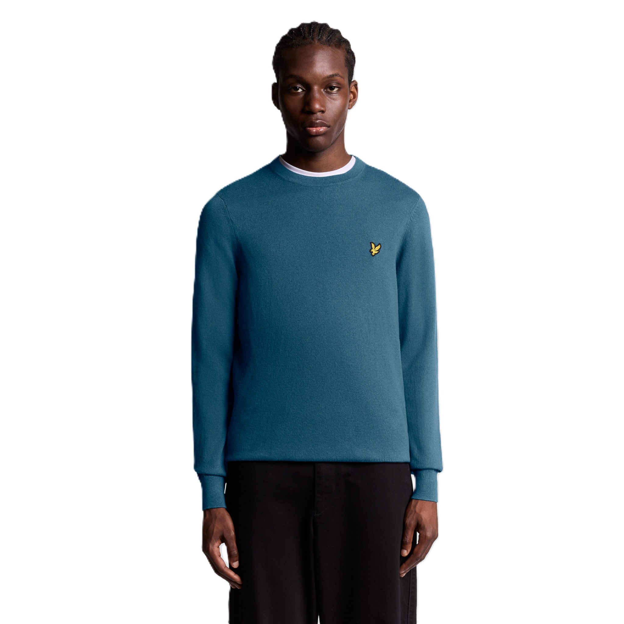 COTTON MERINO CREW NECK JUMPER