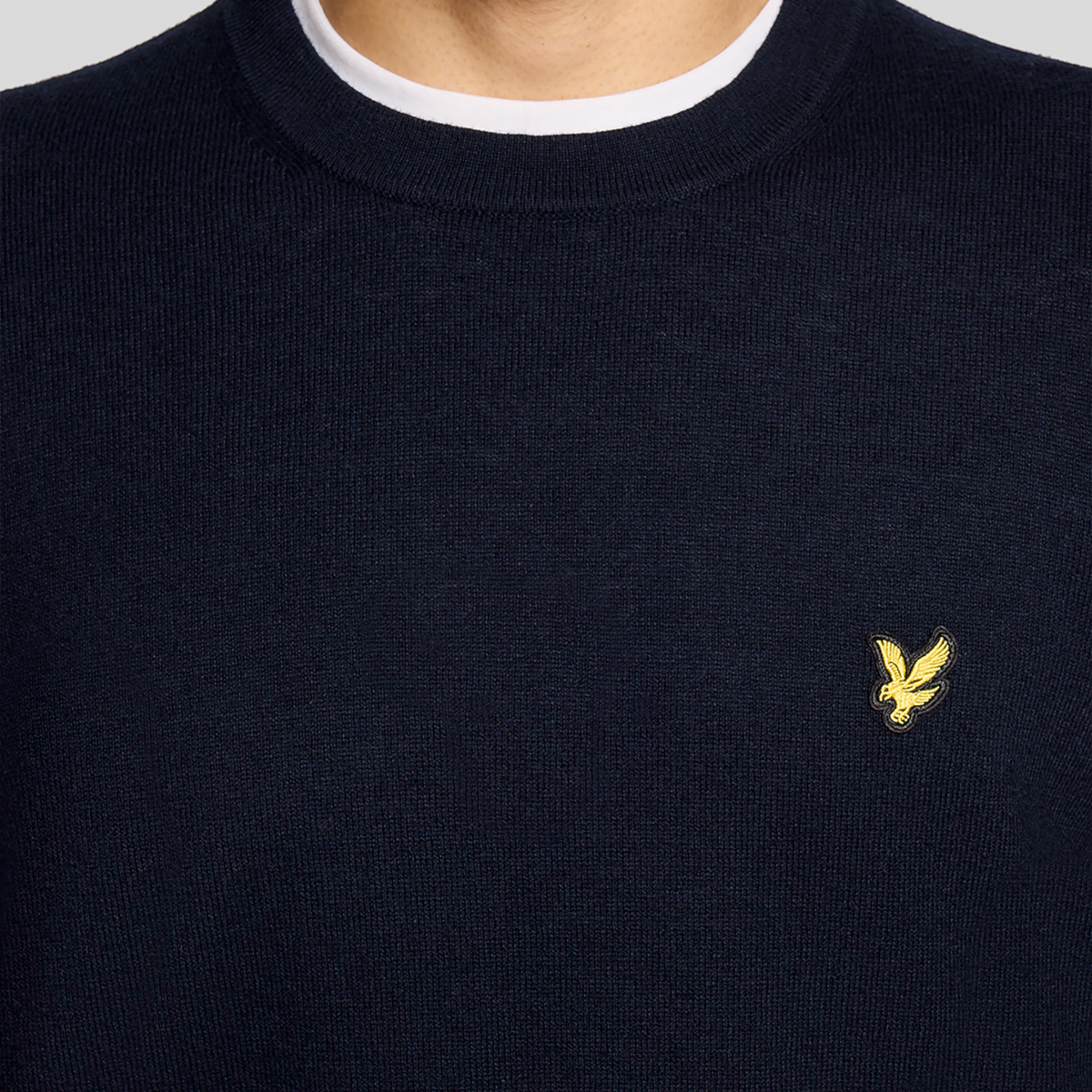MAGLIONE GIROCOLLO IN COTONE E LANA MERINO