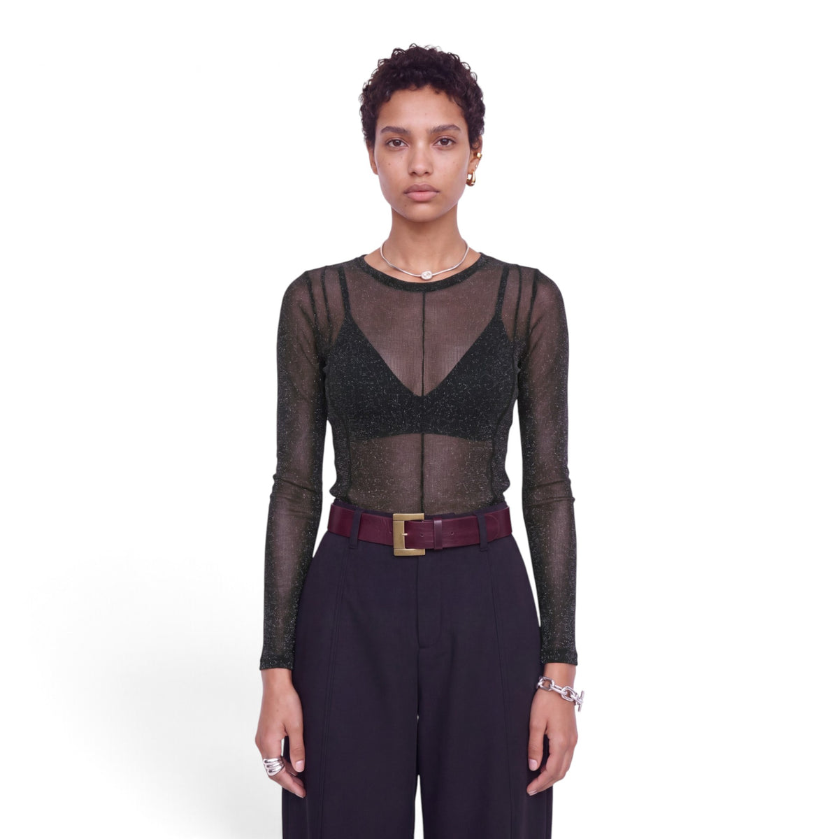 MINNA MESH GLITTER TOP