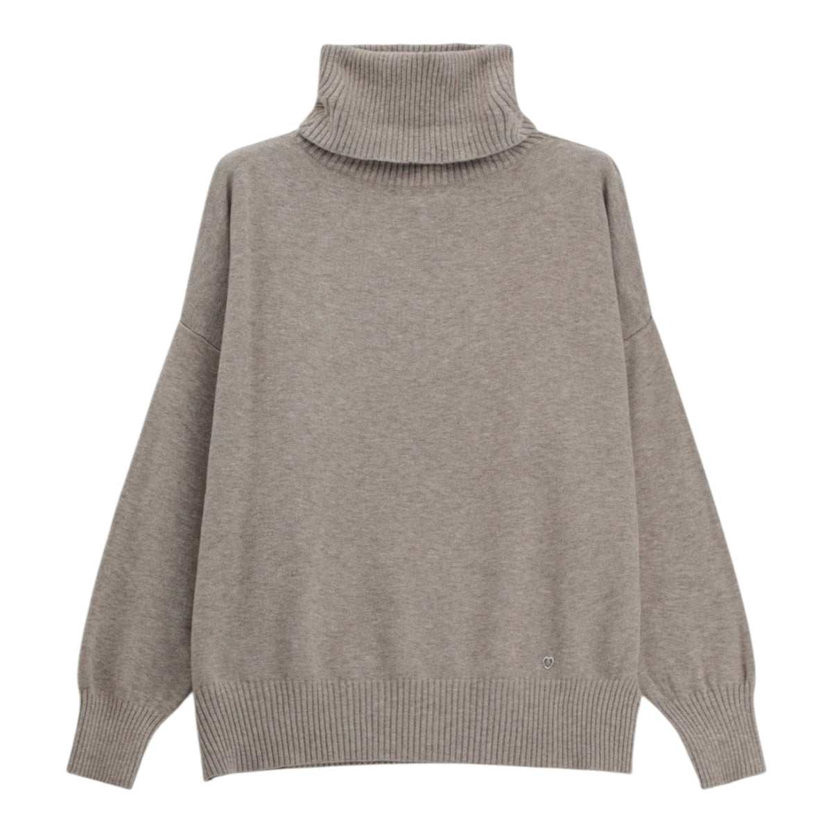 MAGLIA TURTLENECK CON COLLO ALTO E POLSINI AMPI
