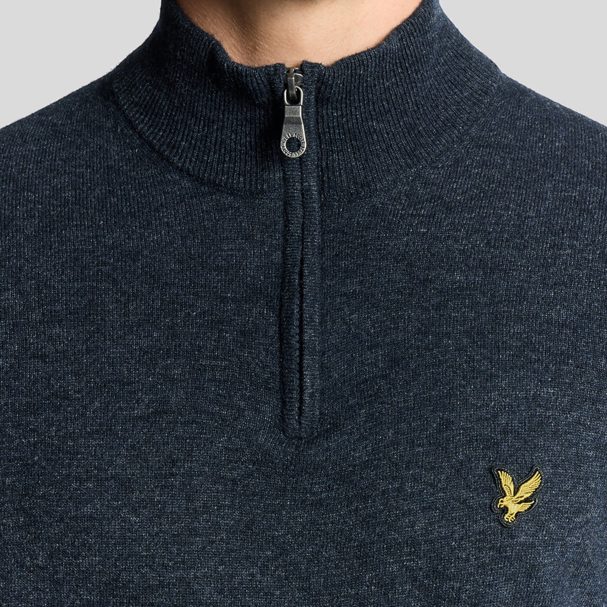 MAGLIONE CON ZIP 1/4 IN MISTO LANA D'AGNELLO