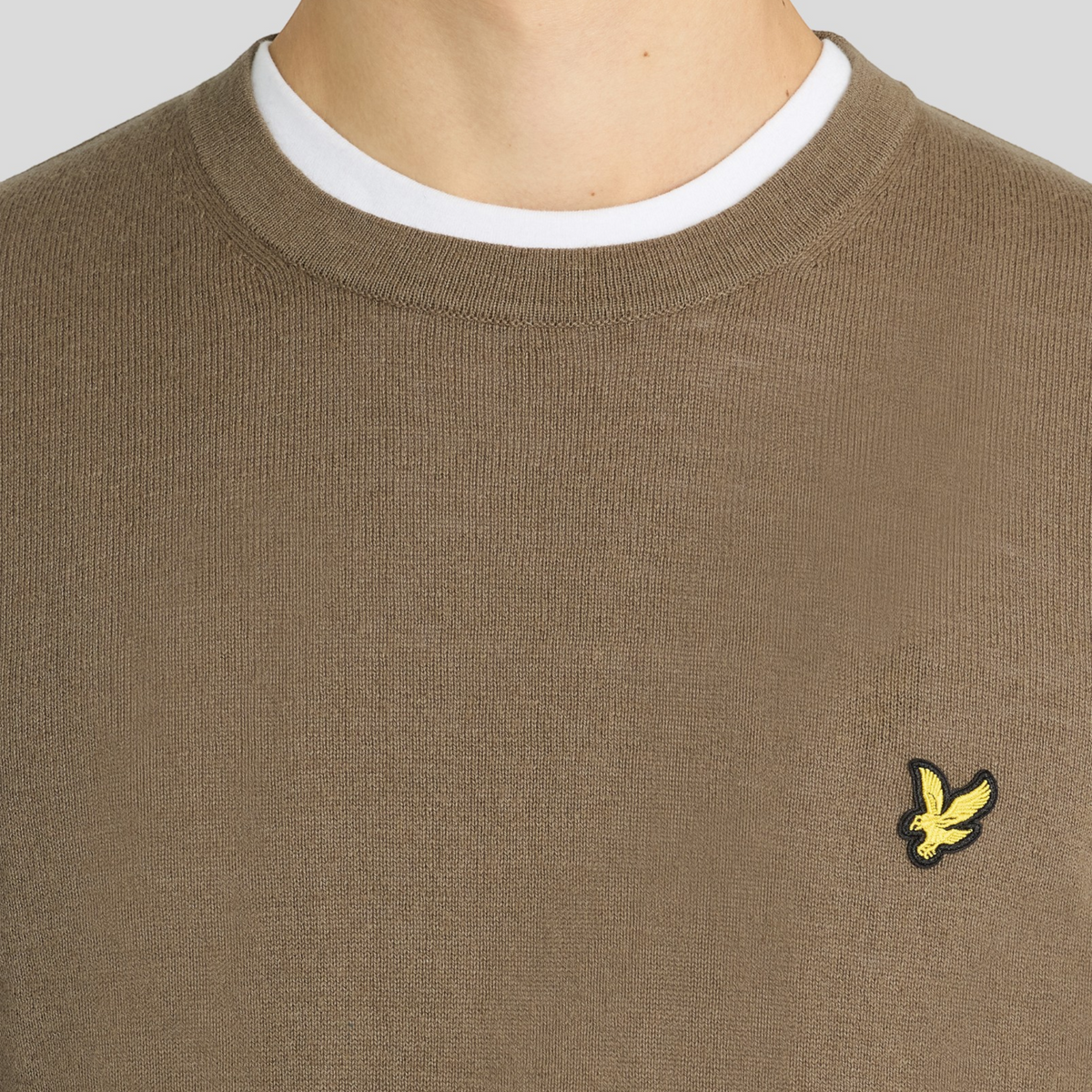 MAGLIONE GIROCOLLO IN COTONE E LANA MERINO