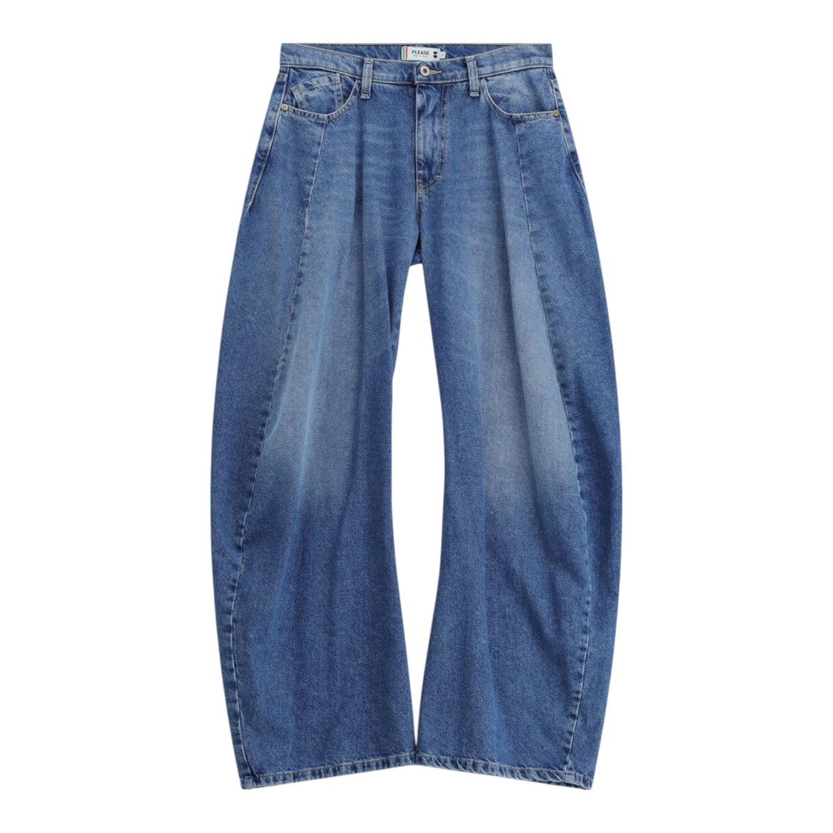 JEANS A GAMBA EXTRA AMPIA TAPERED CON CUCITURE