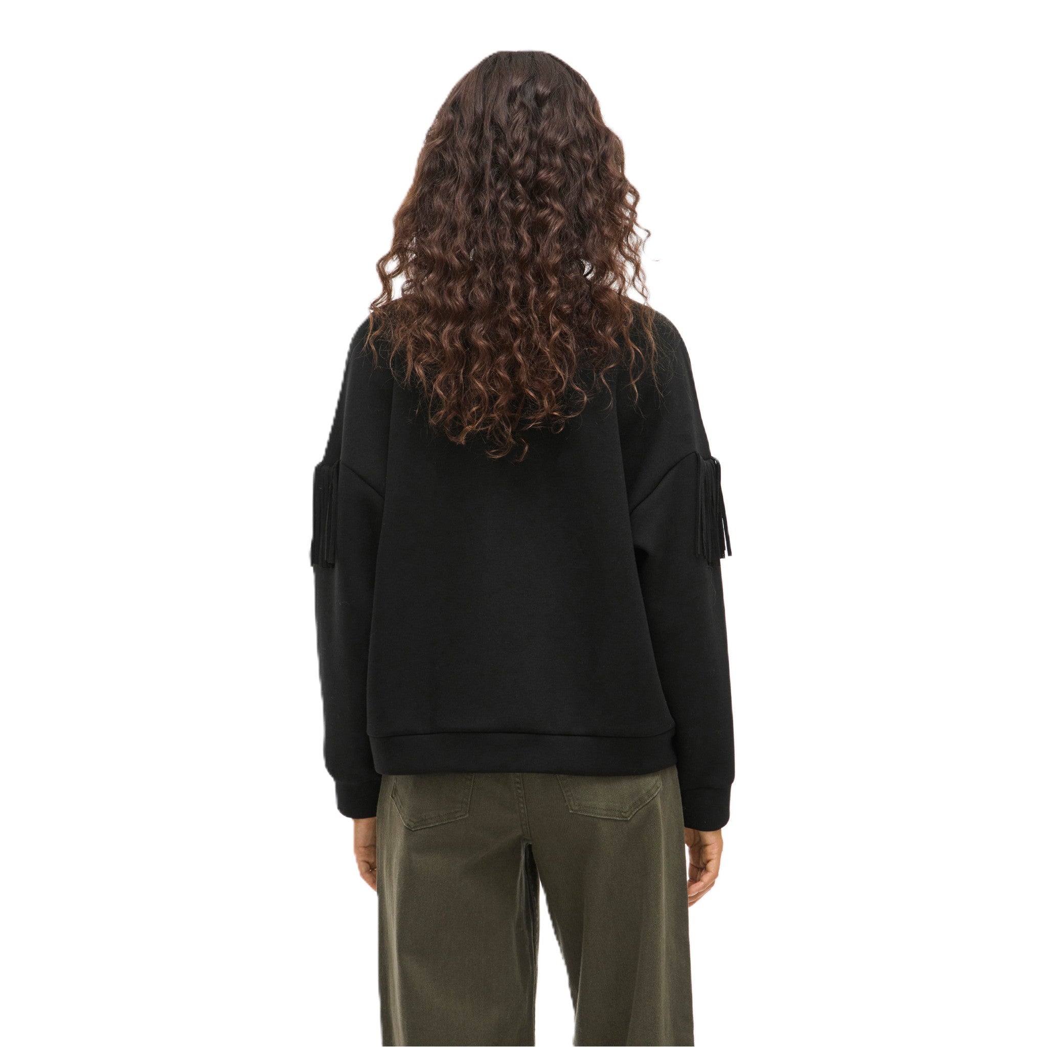 VIREFLECT O-NECK FRINGE SWEATSHIRT