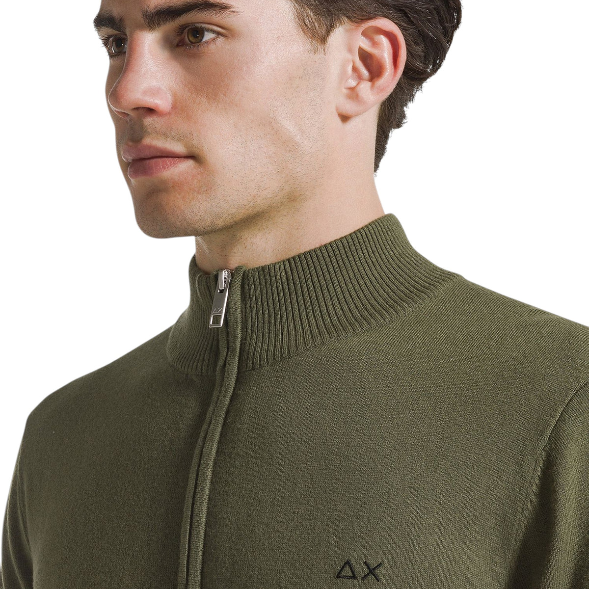 MAGLIA IN COTONE E LANA CON ZIP