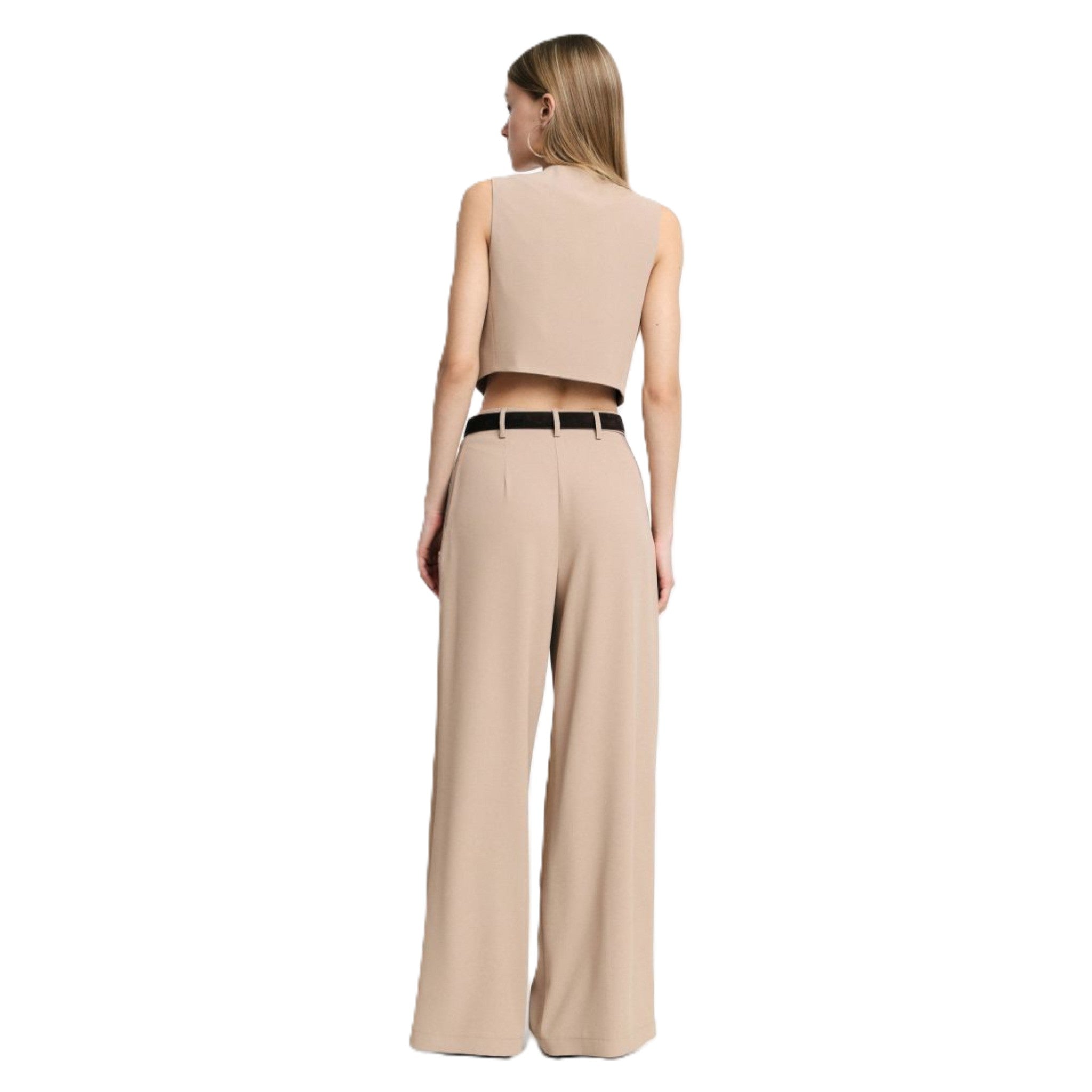 PANTALONI PALAZZON A VITA ALTA CON PINCES