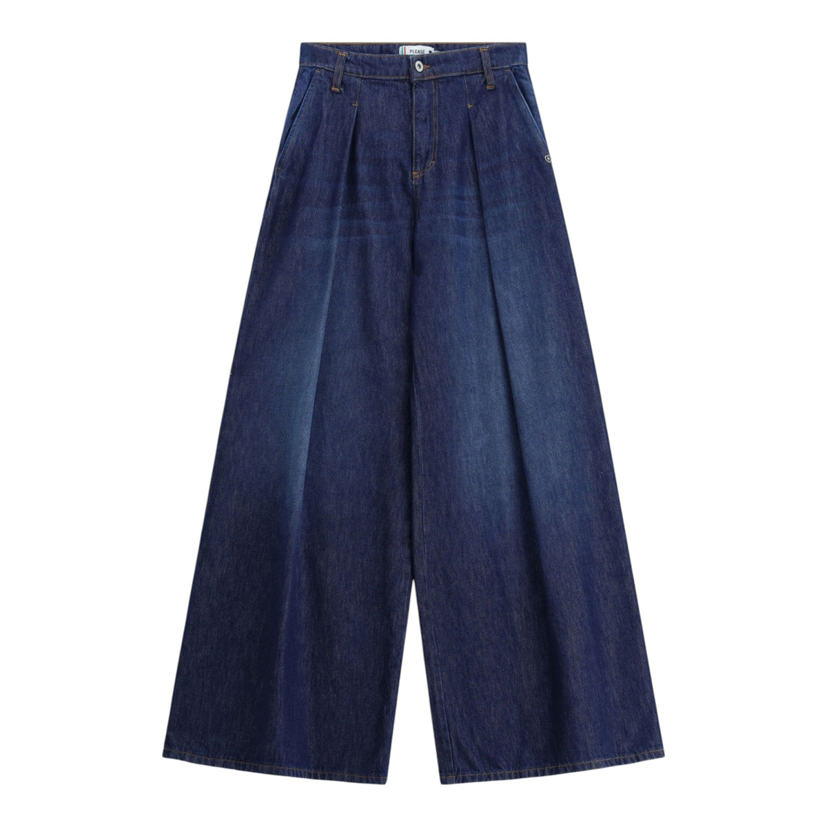 JEANS AMPI CON PINCES A VITA ALTA