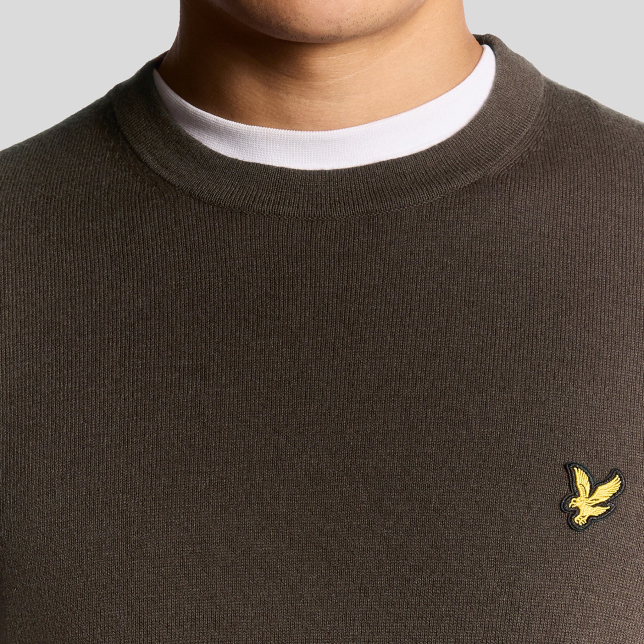 COTTON MERINO CREW NECK JUMPER