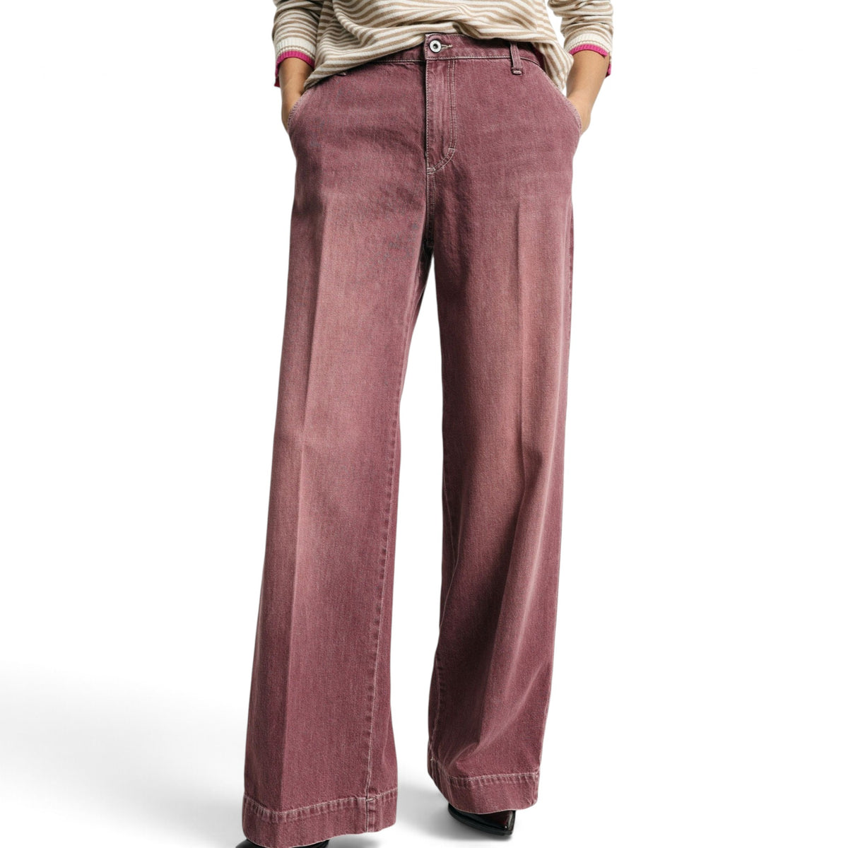JEANS GAMBA AMPIA TASCHE CHINO