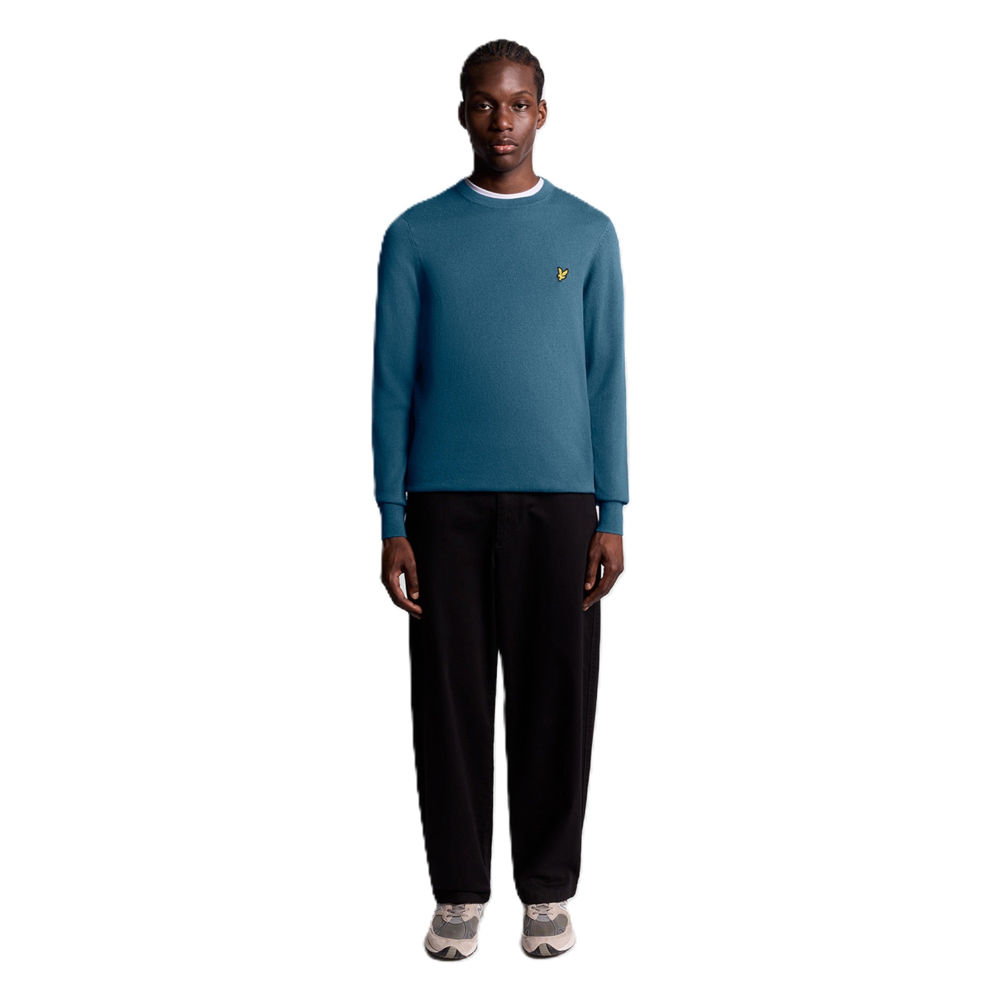 COTTON MERINO CREW NECK JUMPER