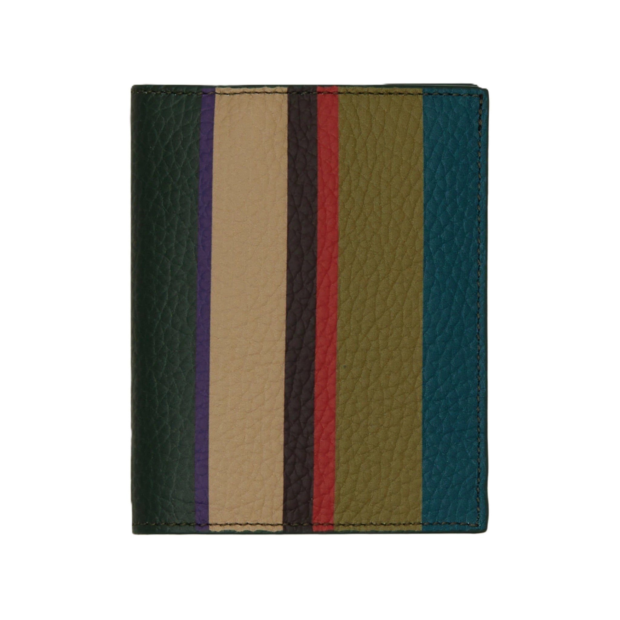 PORTAFOGLIO IN PELLE MARTELLATA RIGHE MULTICOLOR