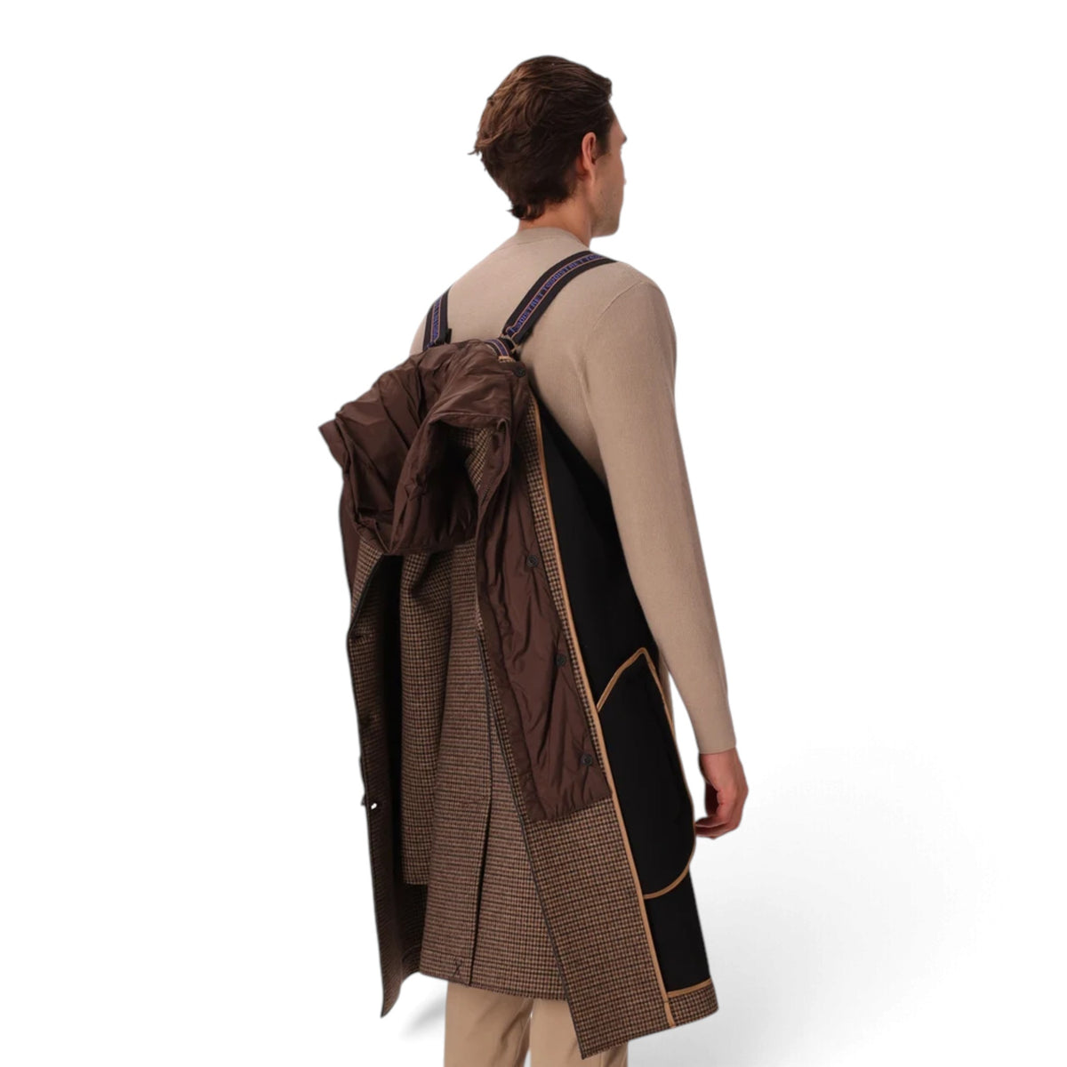 CAPPOTTO RAFFAELLE IN MISTO COTONE MICRO CHECK CON PETTORINA STACCABILE