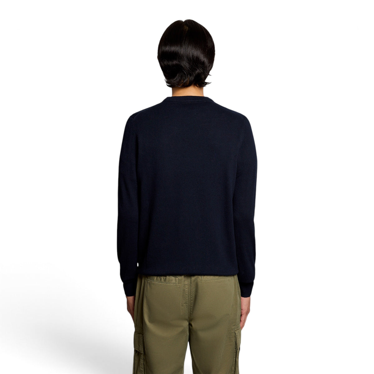 MAGLIONE GIROCOLLO IN COTONE E LANA MERINO