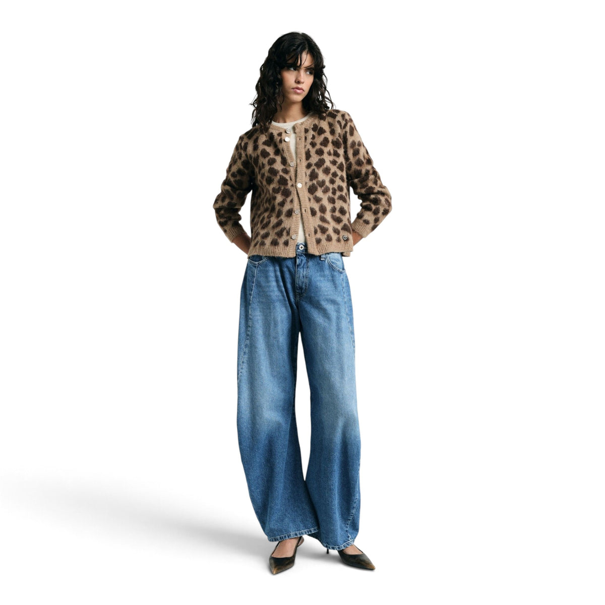 JEANS A GAMBA EXTRA AMPIA TAPERED CON CUCITURE