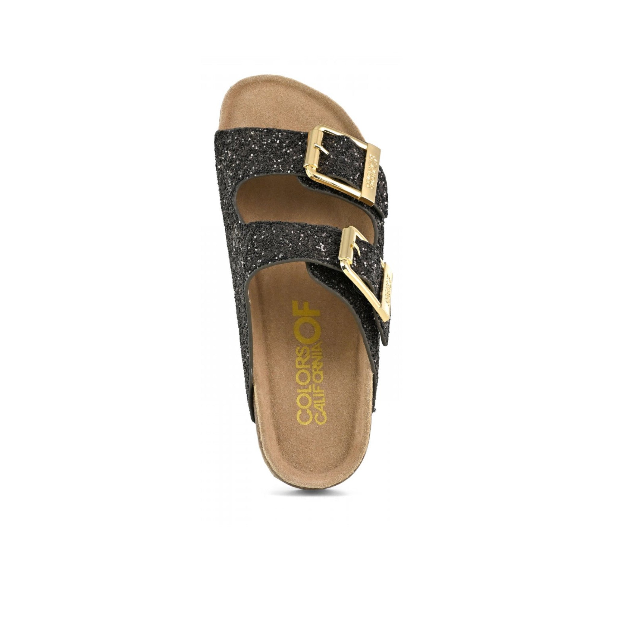 SANDALO GLITTER CON FIBBIE IN METALLO