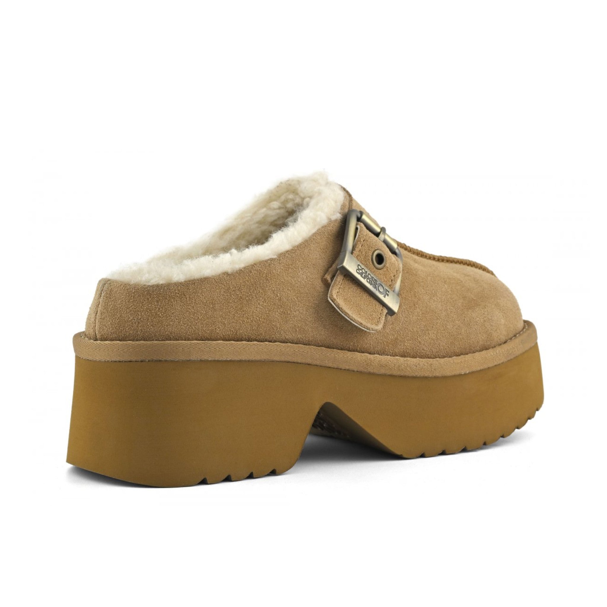 SABOT IN PELLE SCAMOSCIATA CON SUOLA PLATEAU