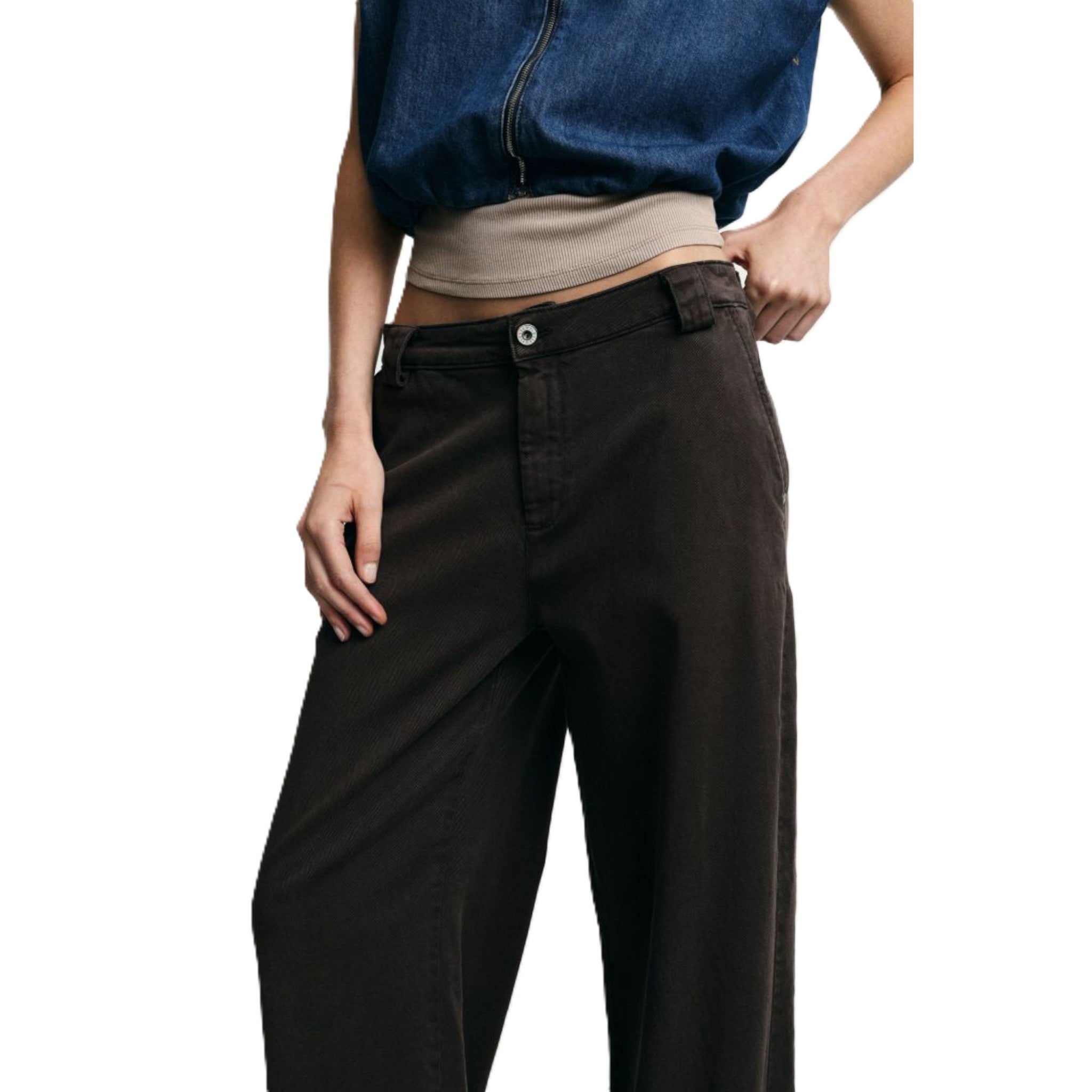 PANTALONI PALAZZO A VITA BASSA