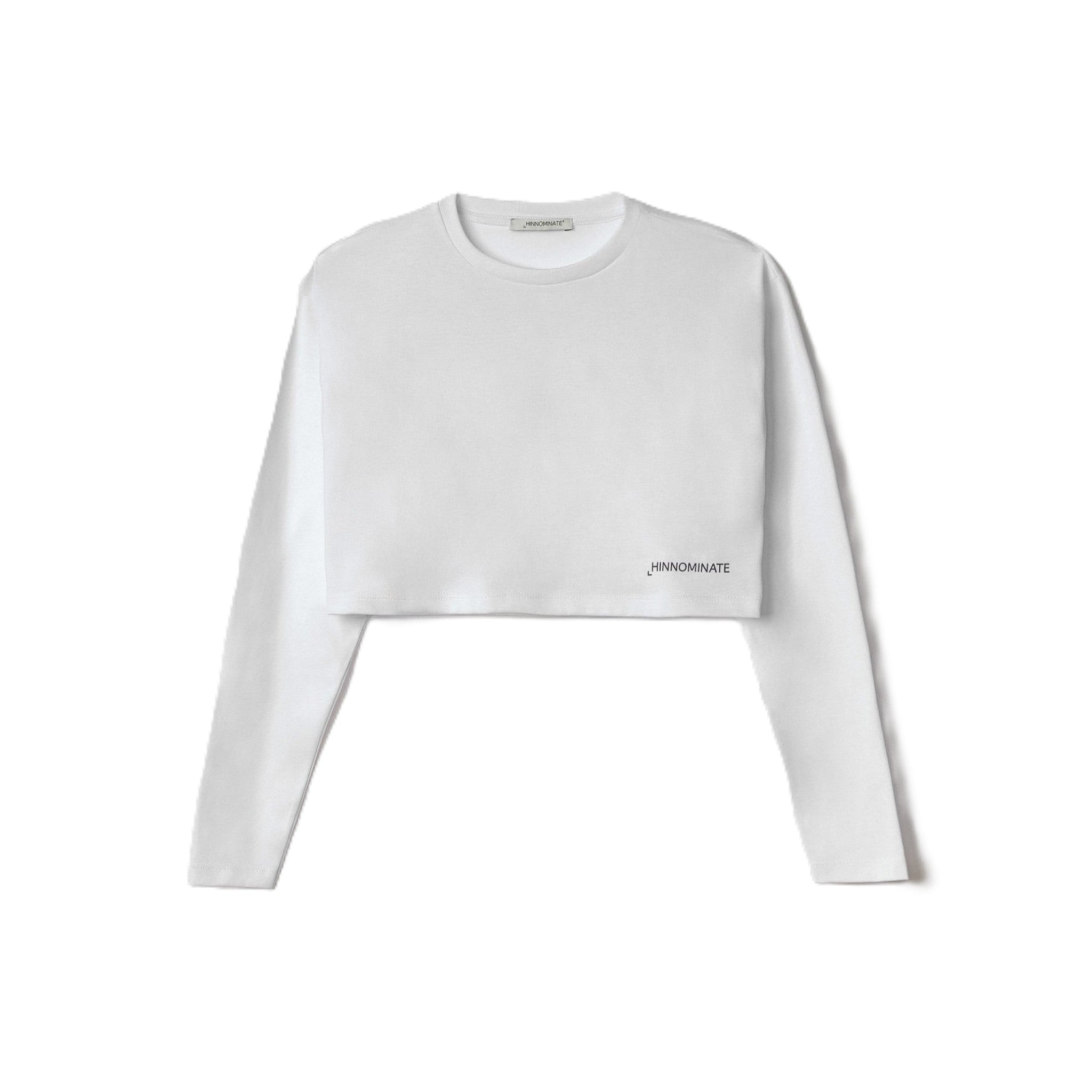 CROP TOP BASICO IN JERSEY A MANICA LUNGA