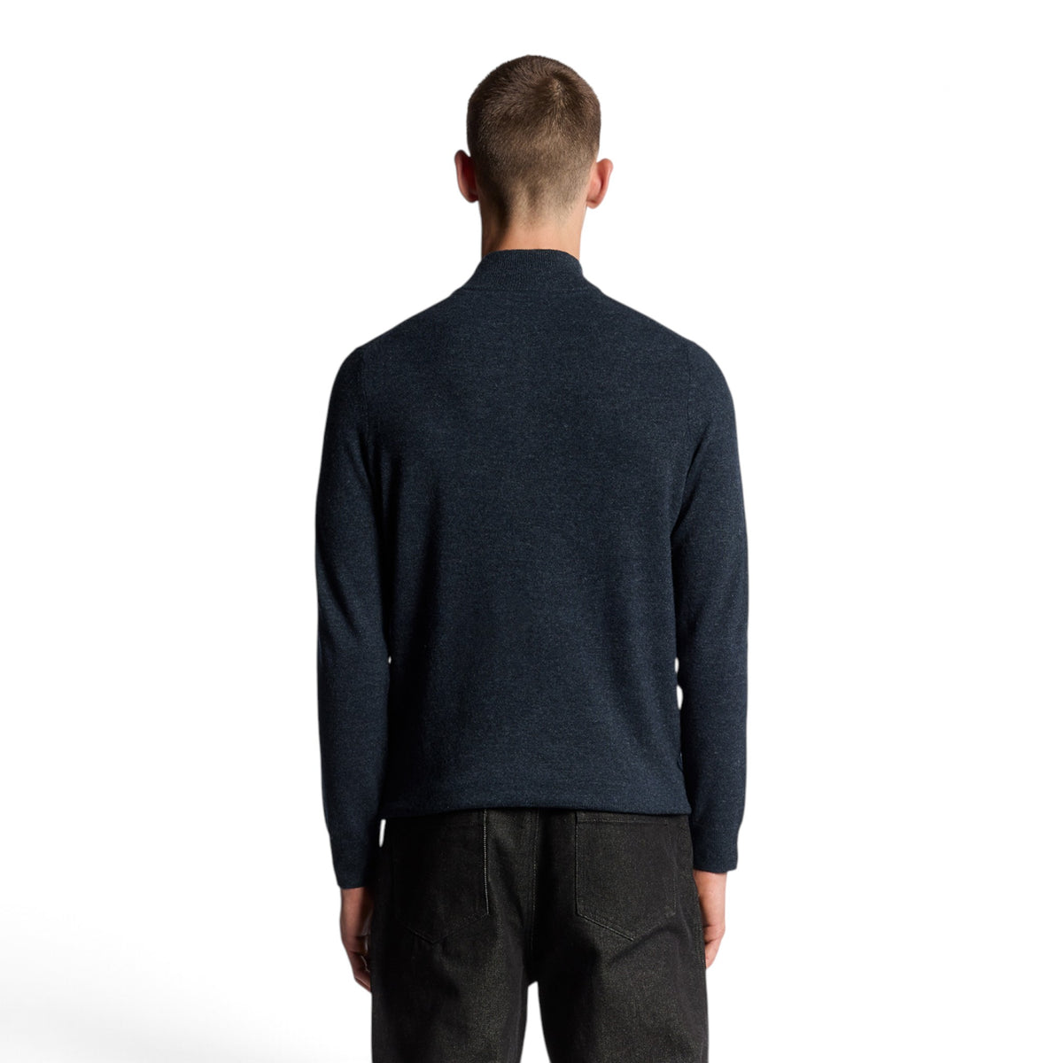 MAGLIONE CON ZIP 1/4 IN MISTO LANA D'AGNELLO