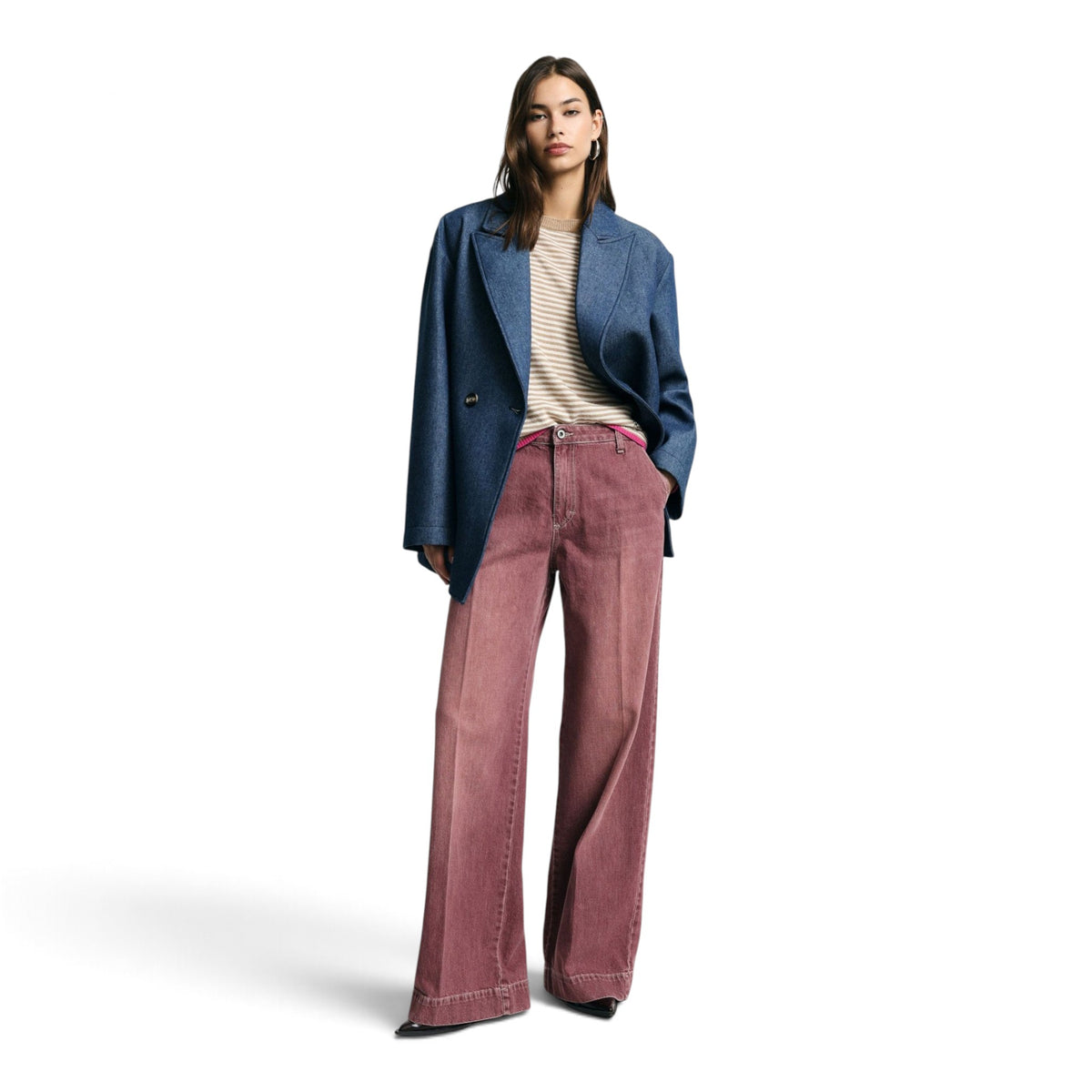 JEANS GAMBA AMPIA TASCHE CHINO