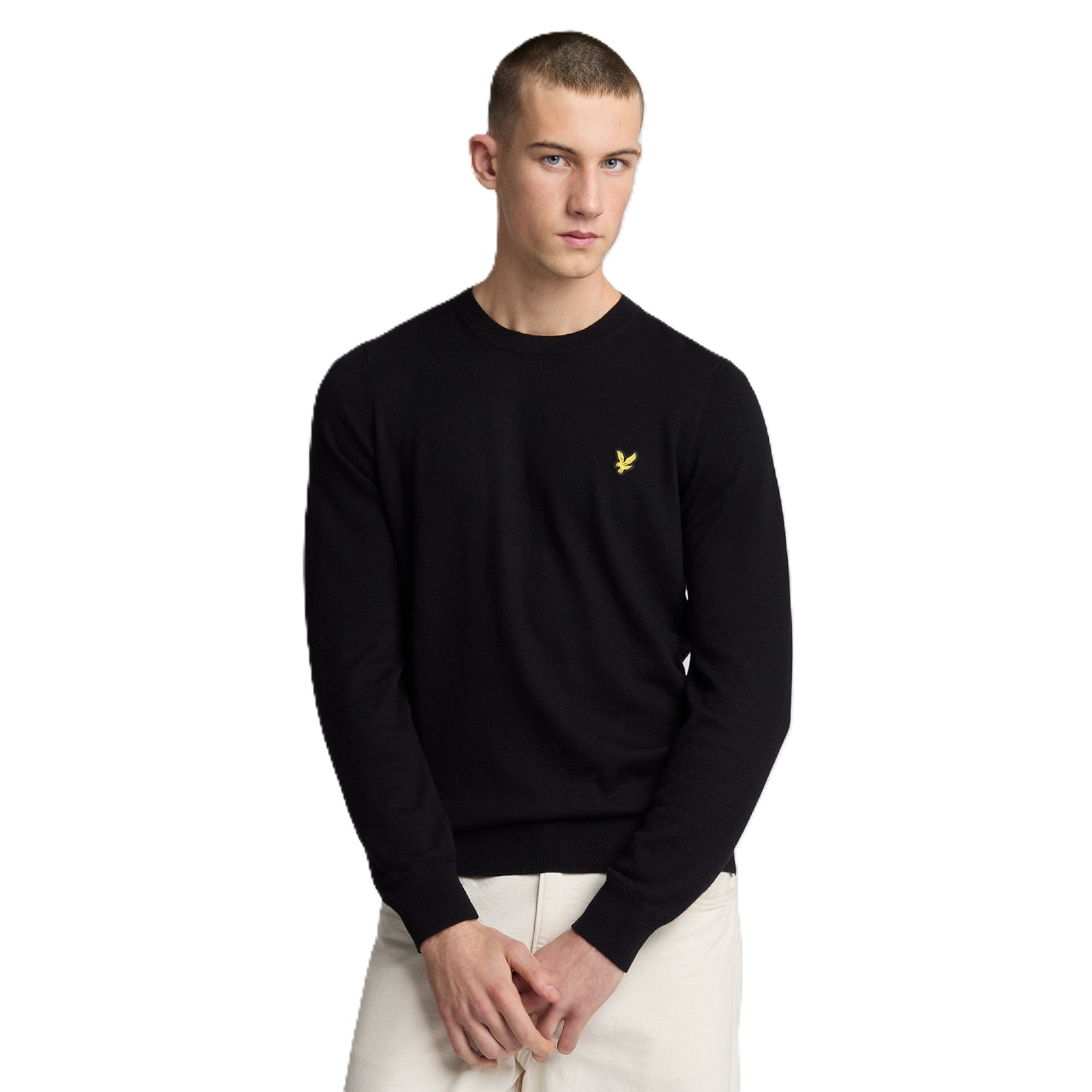 COTTON MERINO CREW NECK JUMPER