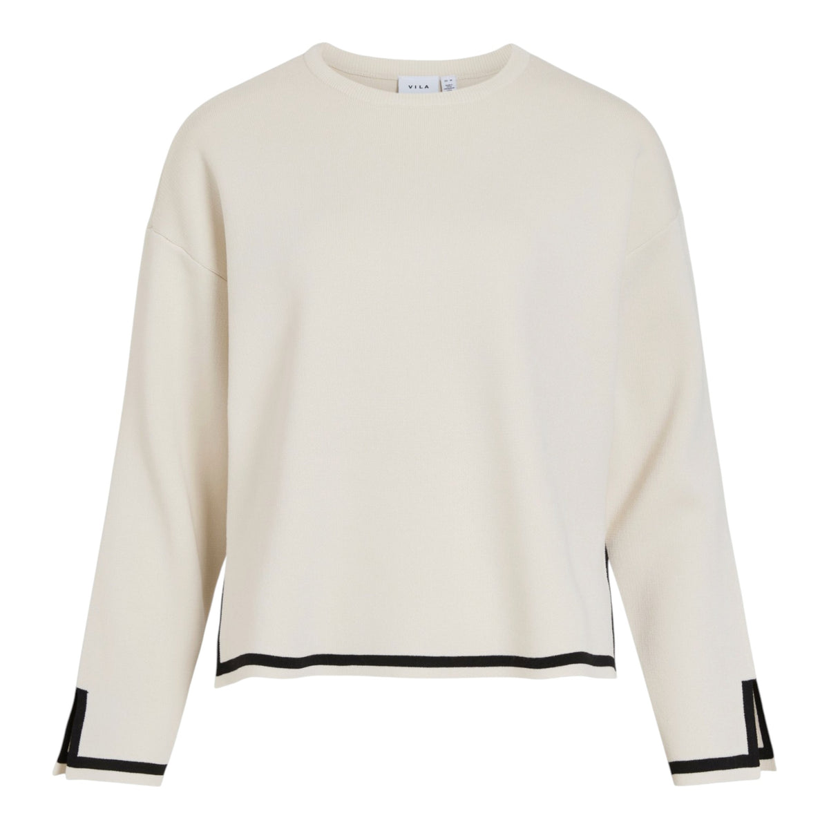 SWAY O-NECK CONTRAST KNIT