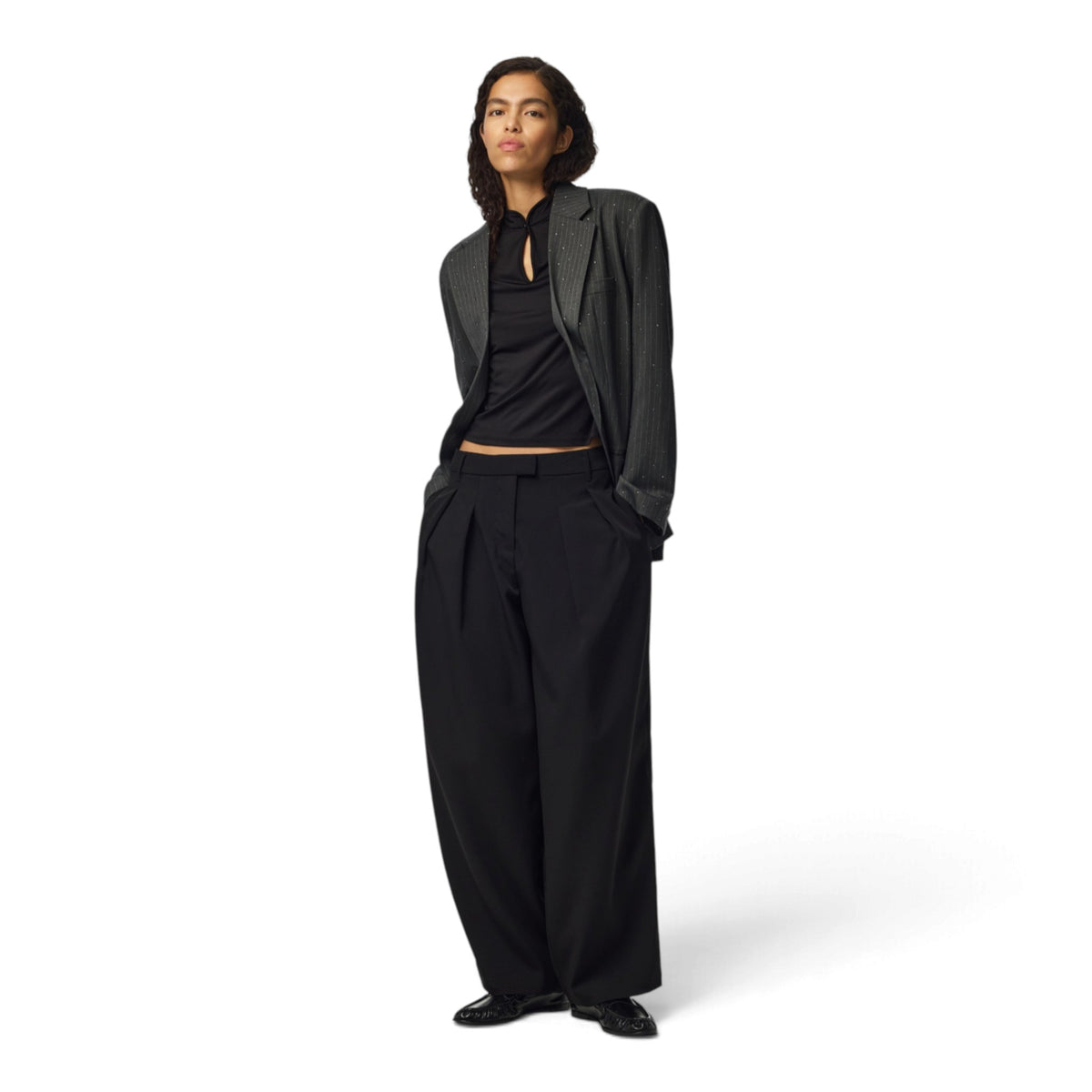 FALKA PINSTRIPED BLAZER WITH RHINESTONES